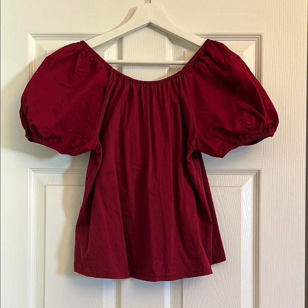 Women’s puff short sleeve tie-back blouse size XS